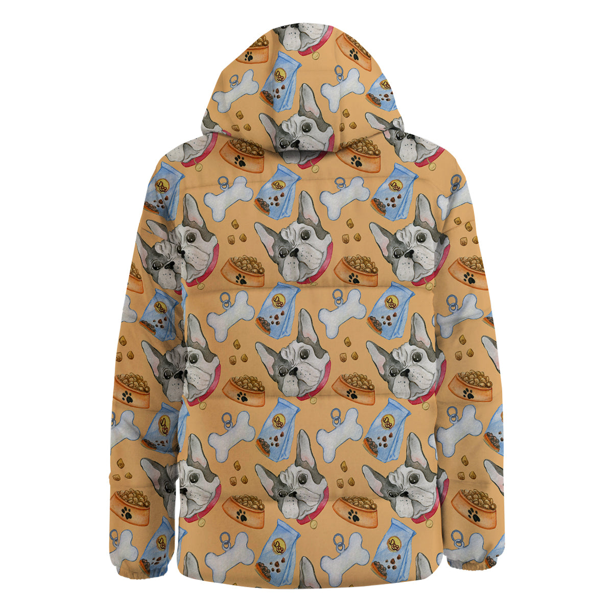 French Bulldog Watercolor Print Pattern Down Jacket-grizzshop
