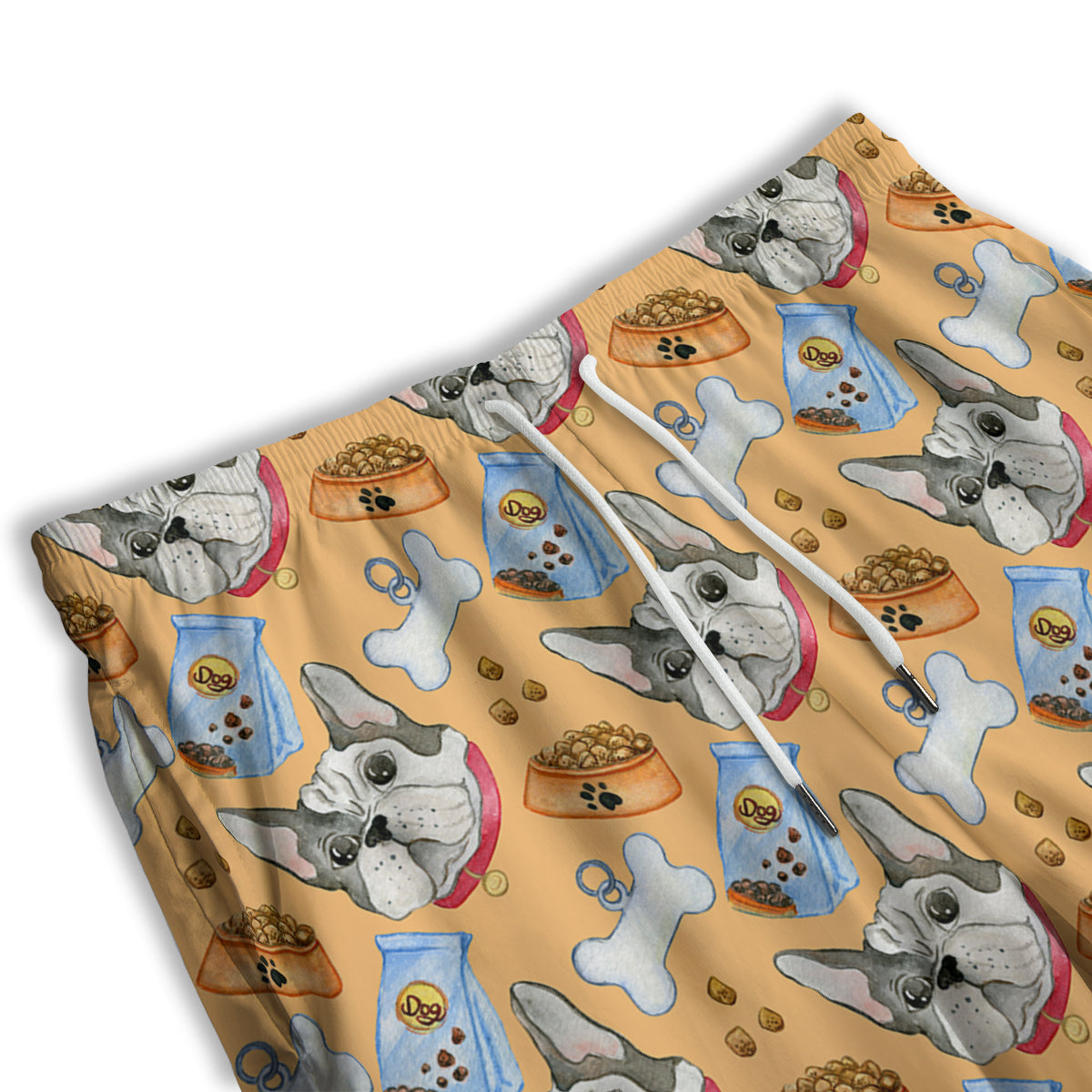 French Bulldog Watercolor Print Pattern Men's Athletic Shorts
