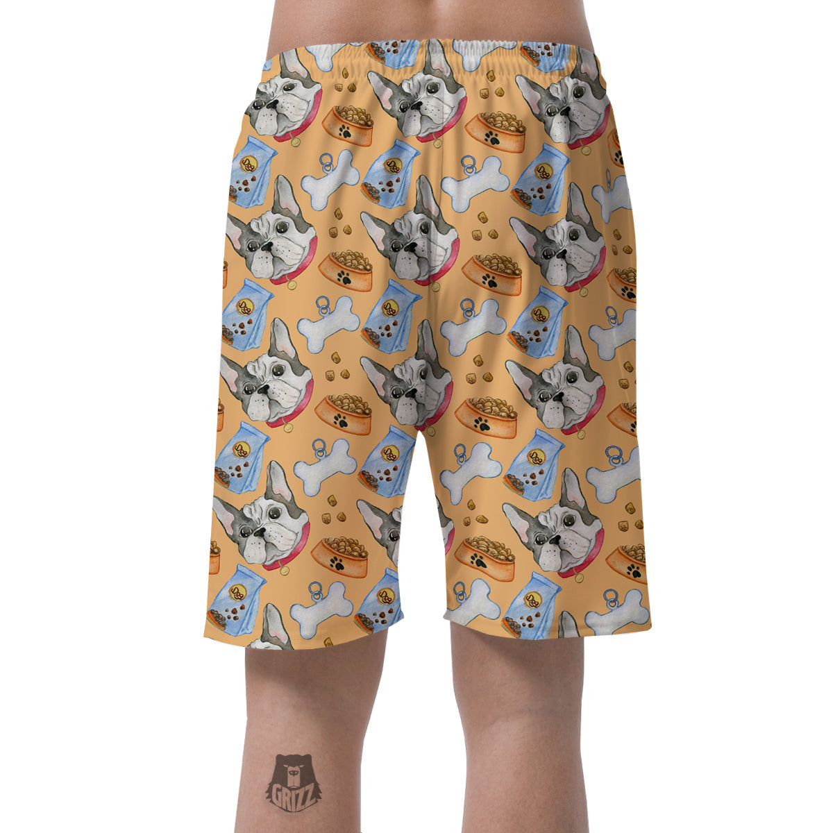 French Bulldog Watercolor Print Pattern Men's Shorts-grizzshop