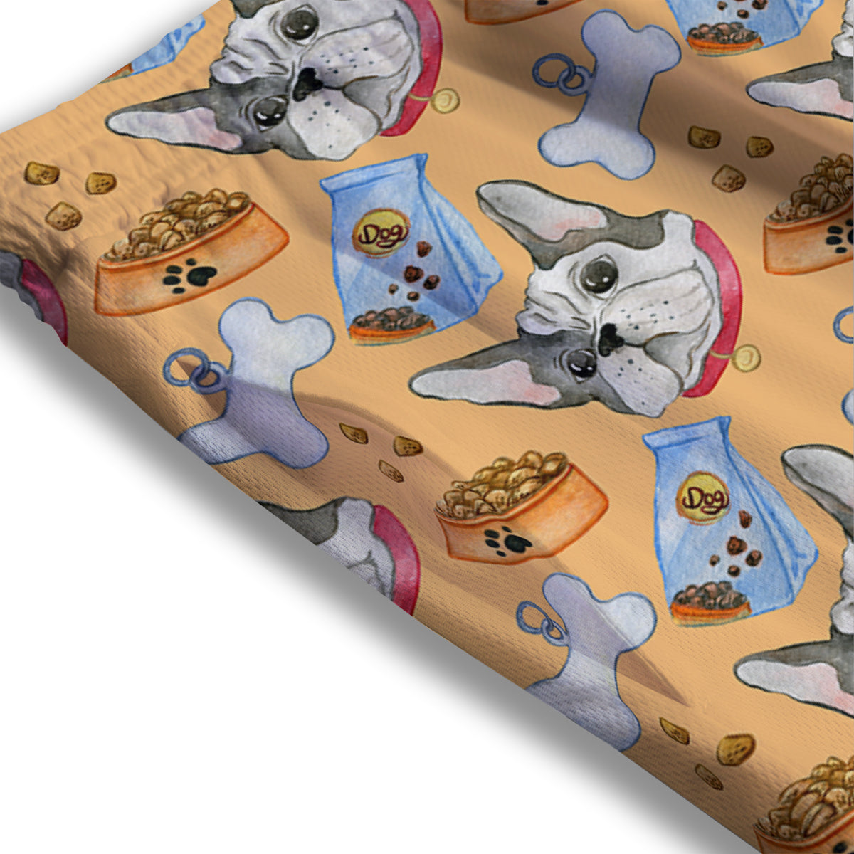 French Bulldog Watercolor Print Pattern Mesh Shorts