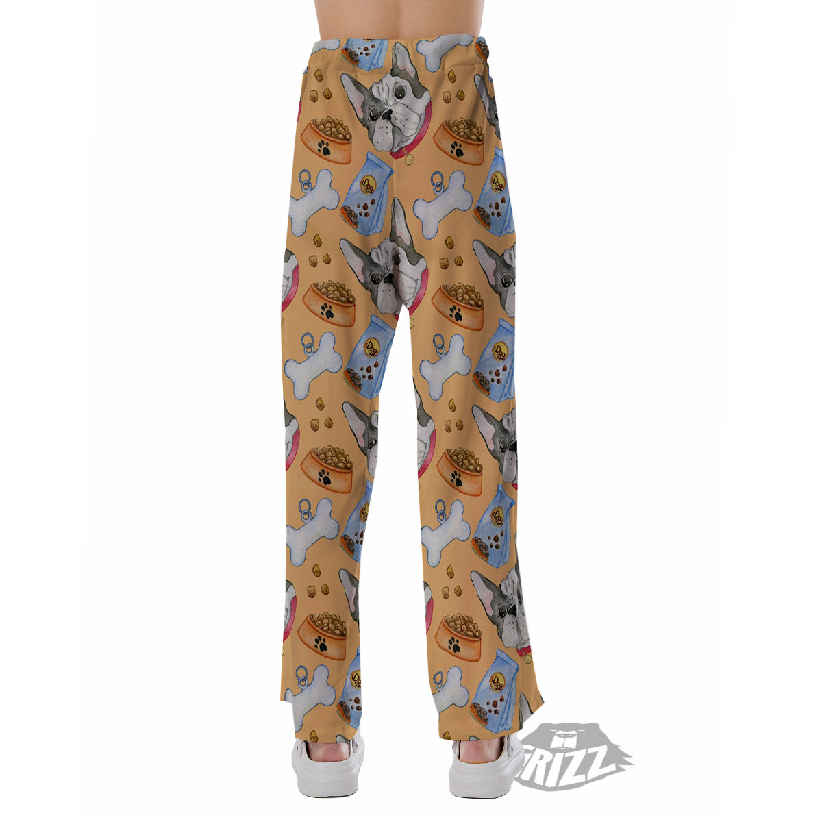 French Bulldog Watercolor Print Pattern Pajama Pants-grizzshop