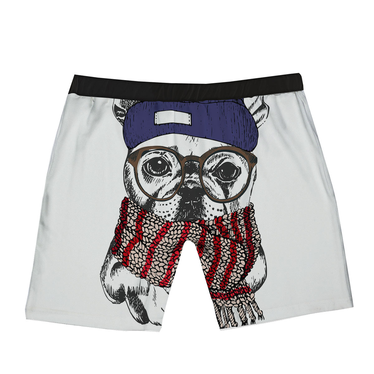 French Bulldog Wearing Glasses Print Boxer Briefs-grizzshop