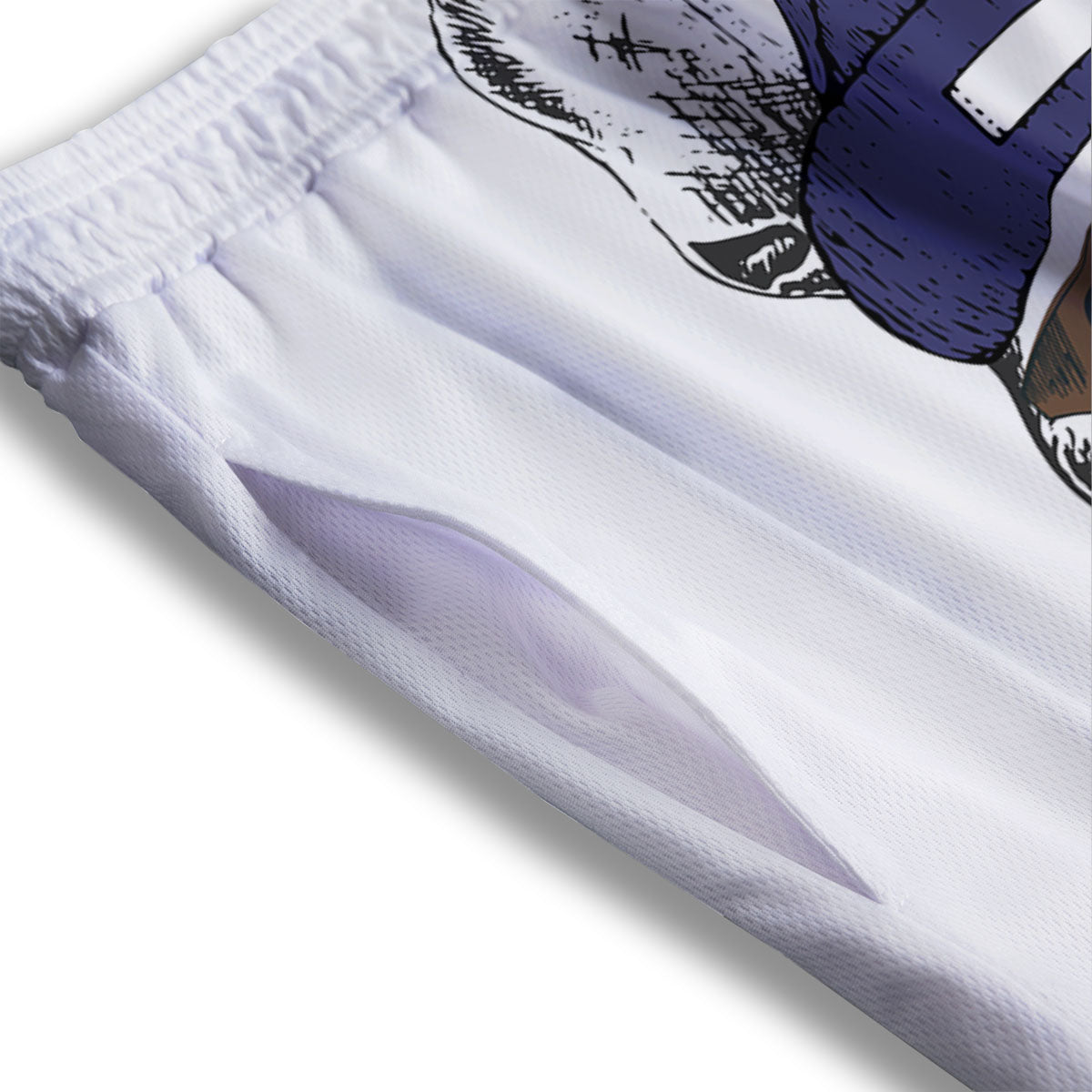 French Bulldog Wearing Glasses Print Mesh Shorts