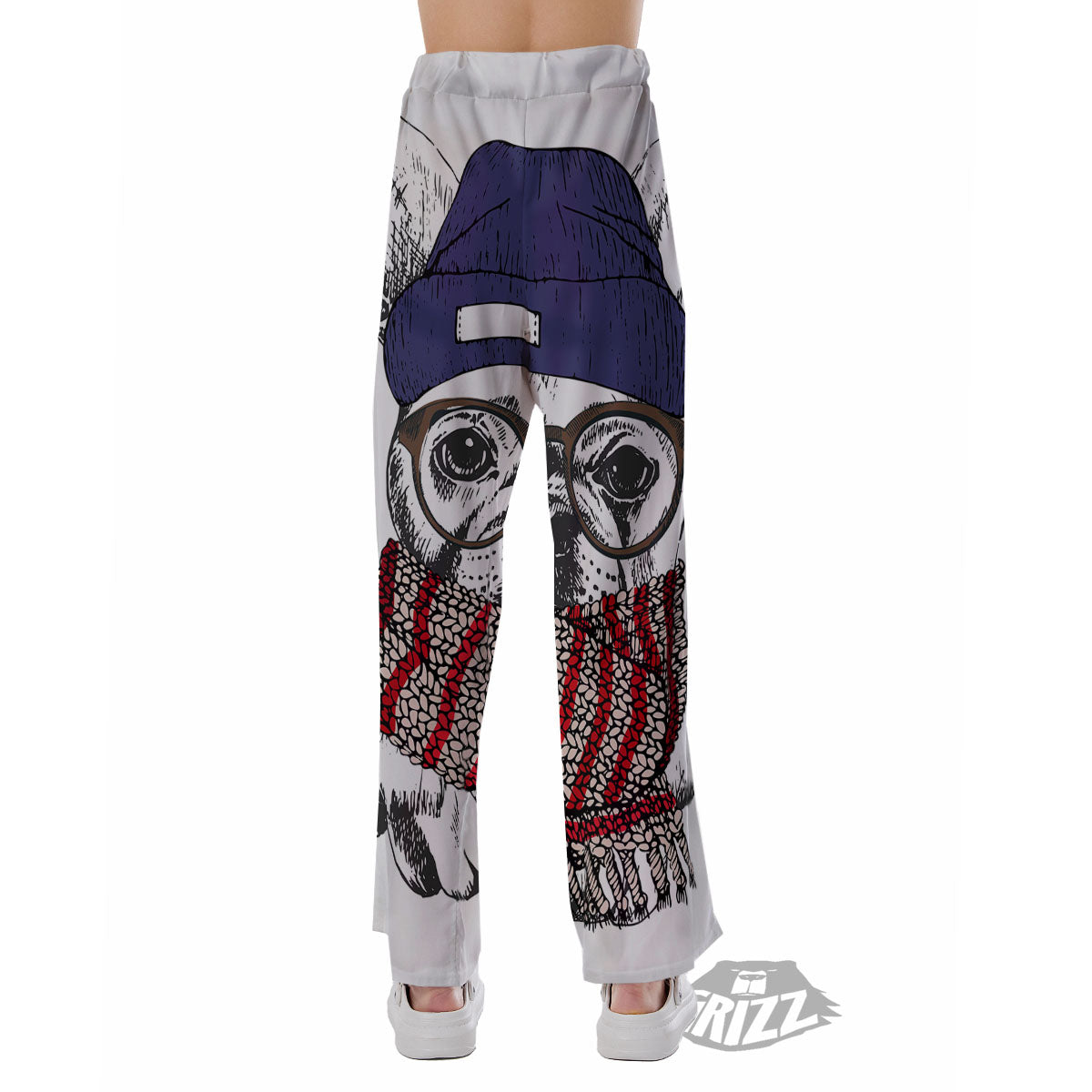 French Bulldog Wearing Glasses Print Pajama Pants-grizzshop