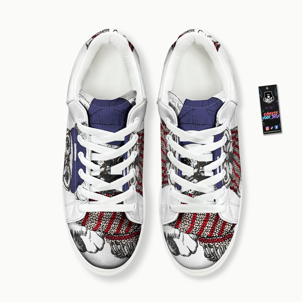 French Bulldog Wearing Glasses Print Platform Shoes-grizzshop