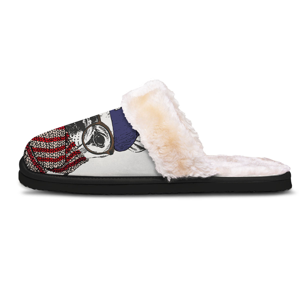 French Bulldog Wearing Glasses Print Slippers-grizzshop