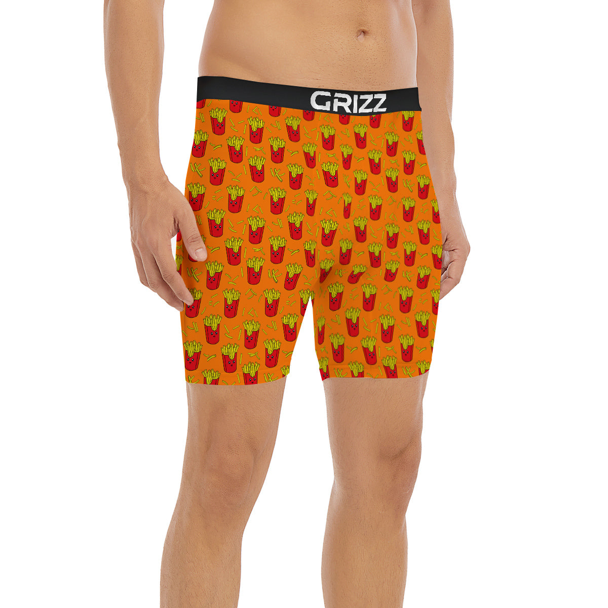 French Fries Cartoon Print Pattern Boxer Briefs-grizzshop