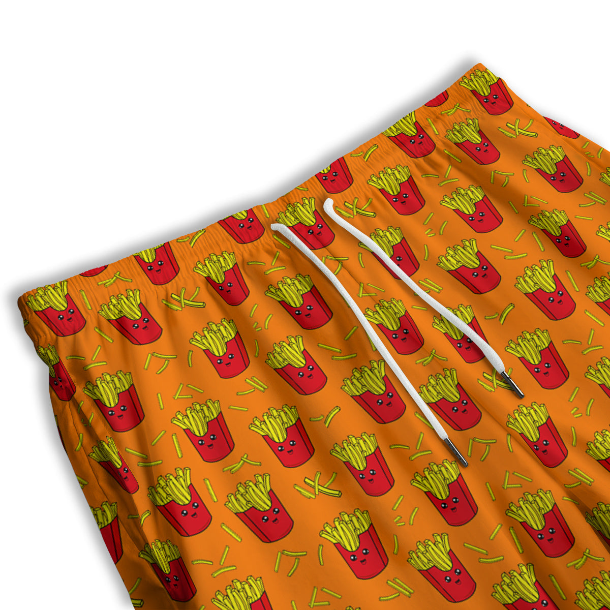 French Fries Cartoon Print Pattern Men's Athletic Shorts