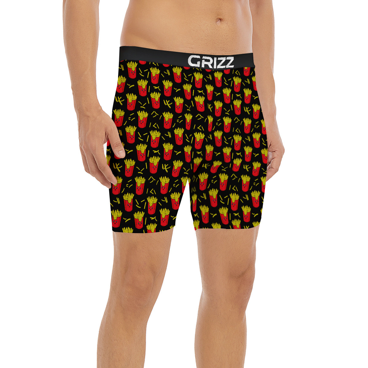 French Fries Cute Print Pattern Boxer Briefs-grizzshop