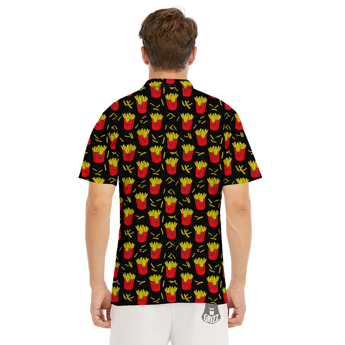 French Fries Cute Print Pattern Men's Golf Shirts-grizzshop