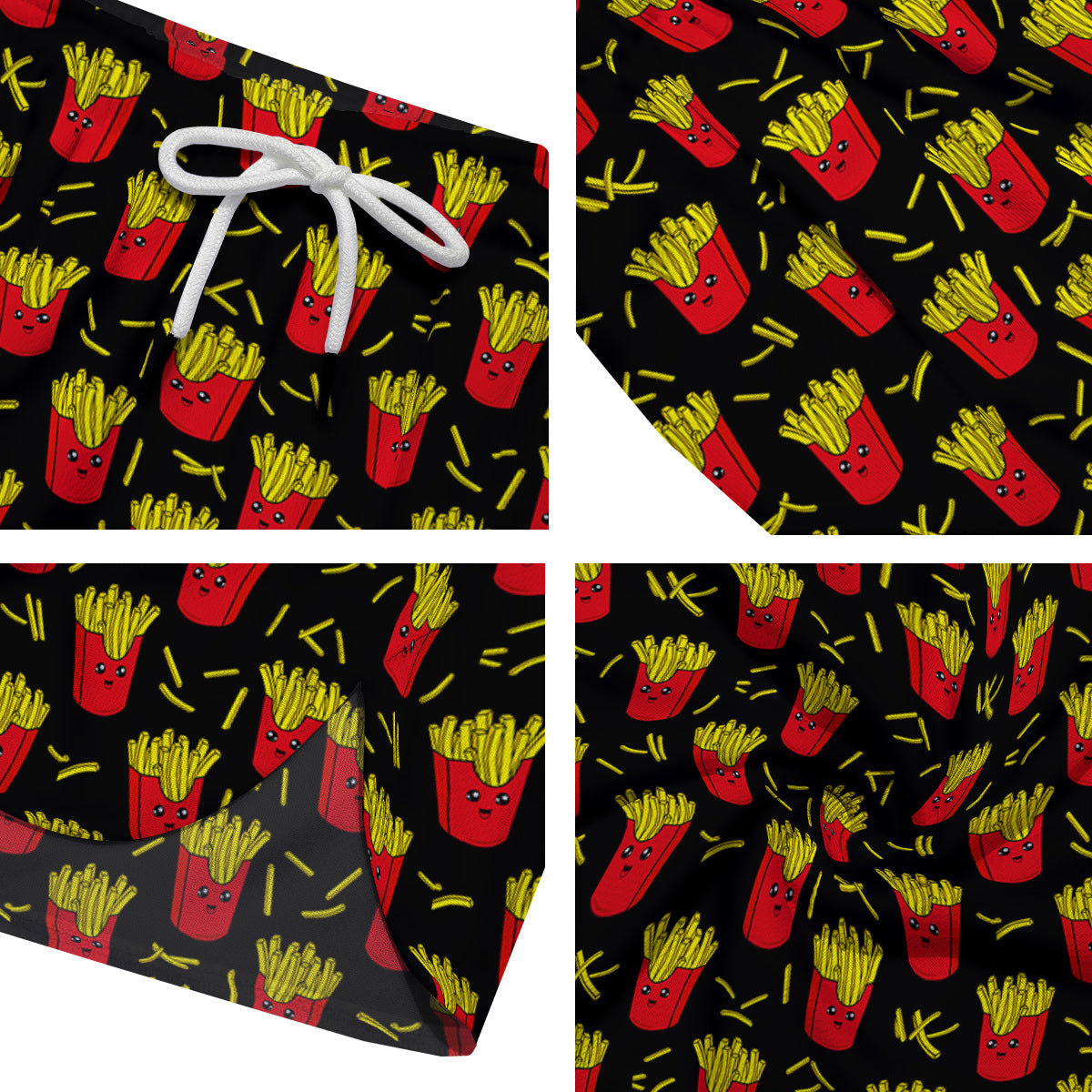 French Fries Cute Print Pattern Men's Running Shorts-grizzshop