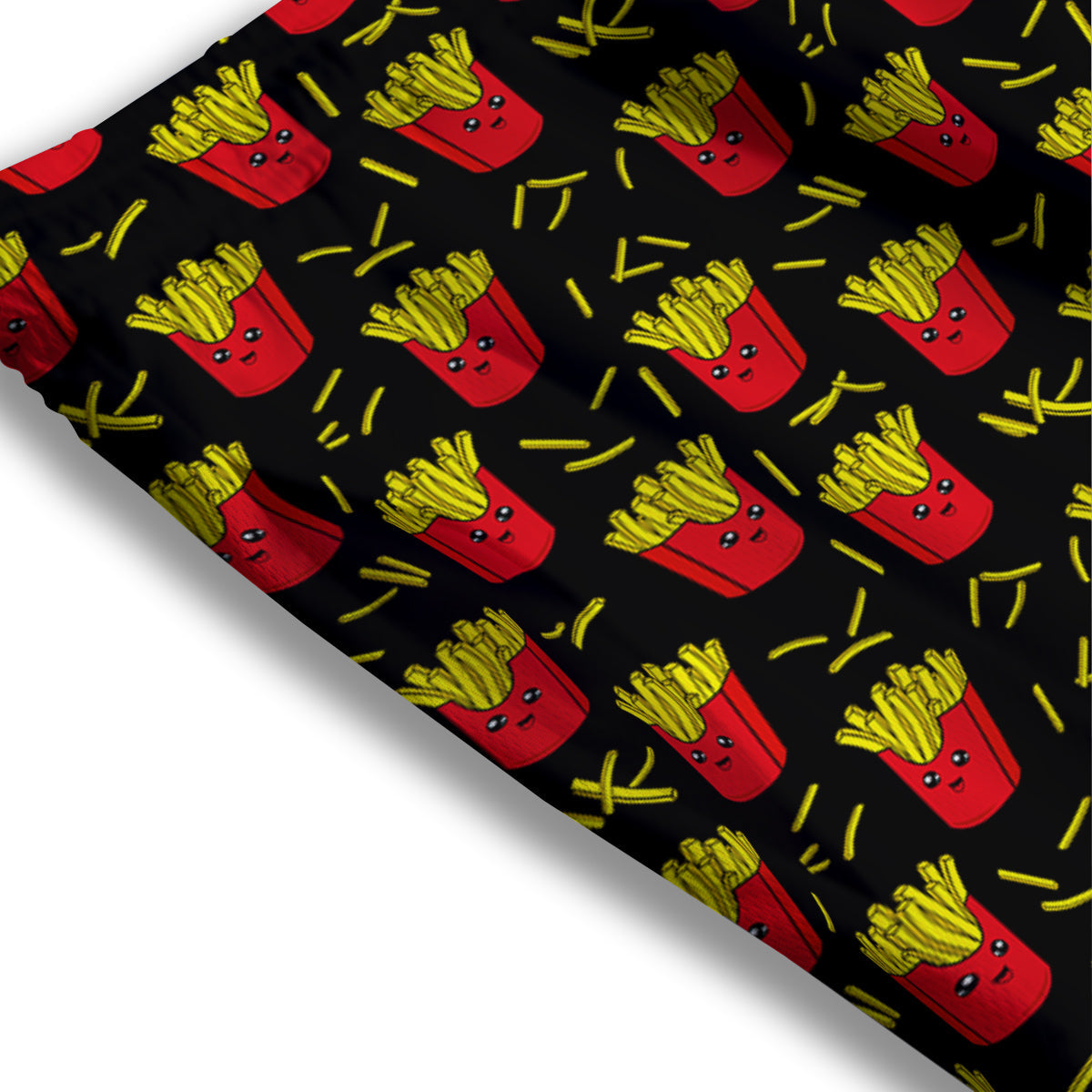 French Fries Cute Print Pattern Mesh Shorts