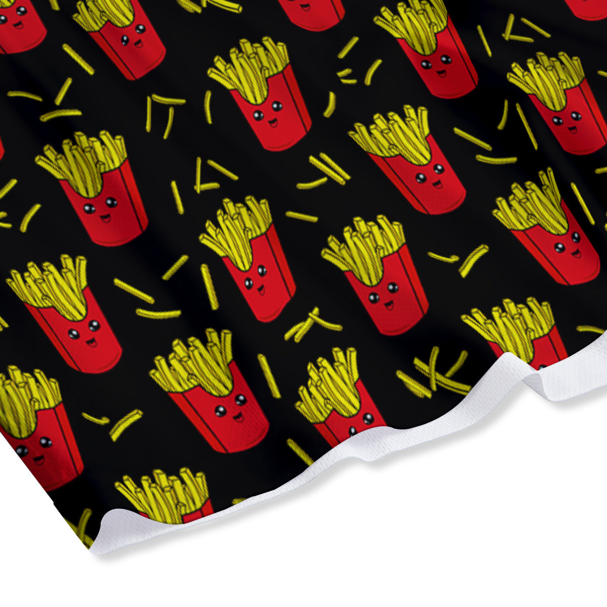 French Fries Cute Print Pattern Mesh Shorts
