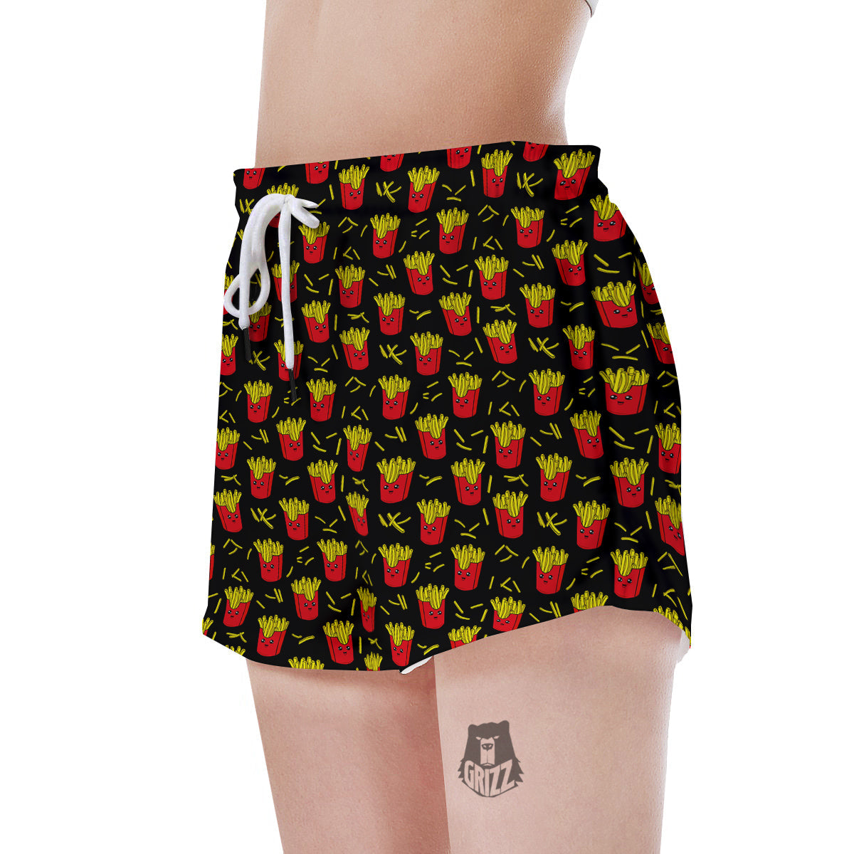French Fries Cute Print Pattern Women's Shorts-grizzshop