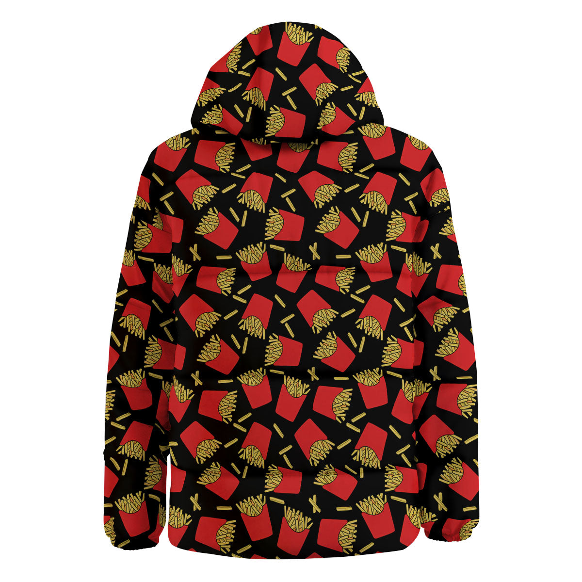 French Fries Doodle Print Pattern Down Jacket-grizzshop