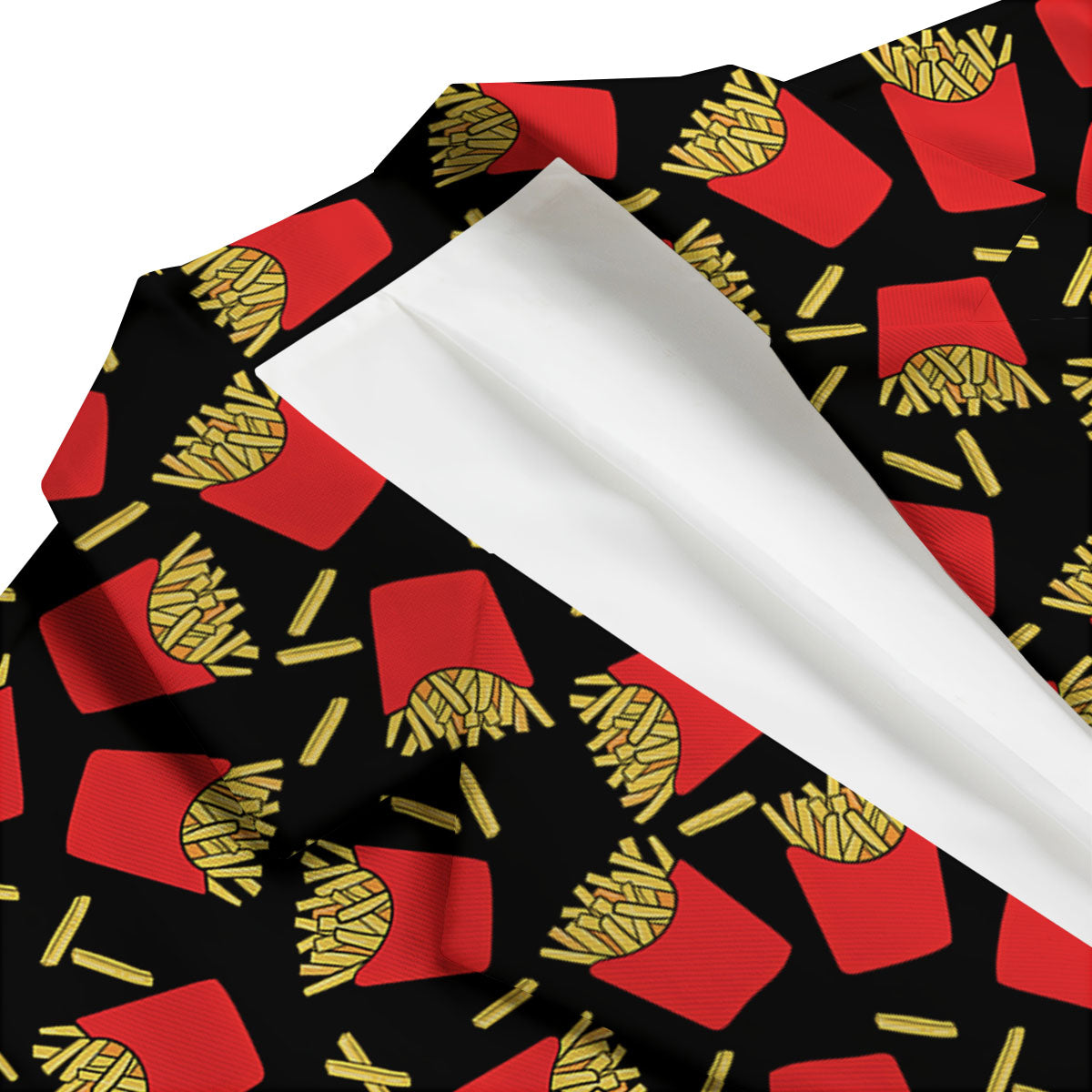 French Fries Doodle Print Pattern Men's Blazer-grizzshop