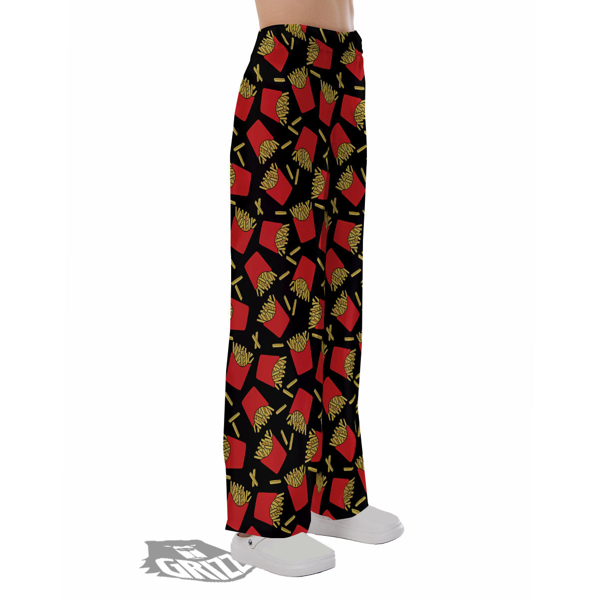 French Fries Doodle Print Pattern Pajama Pants-grizzshop