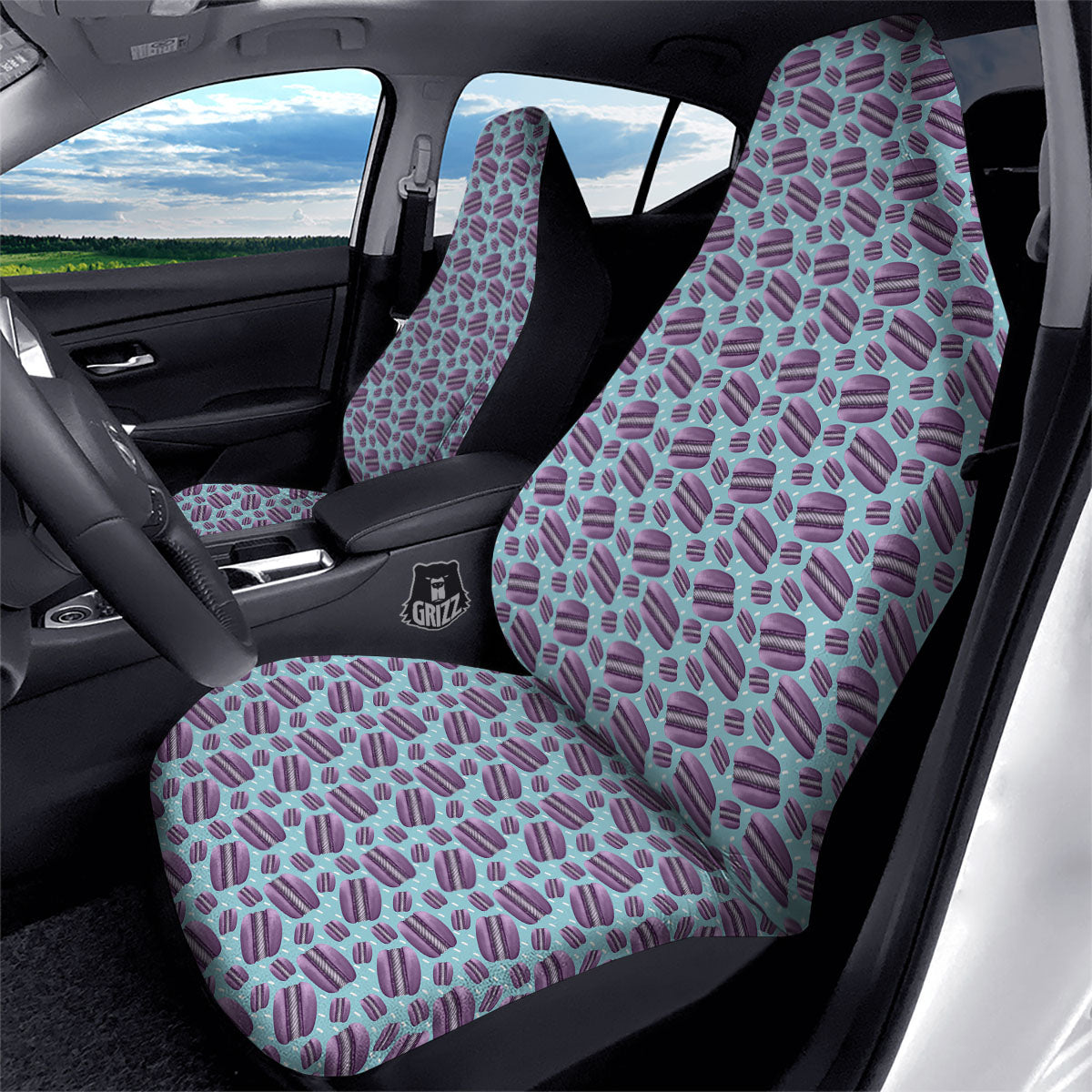 French Macarons Print Pattern Car Seat Covers-grizzshop