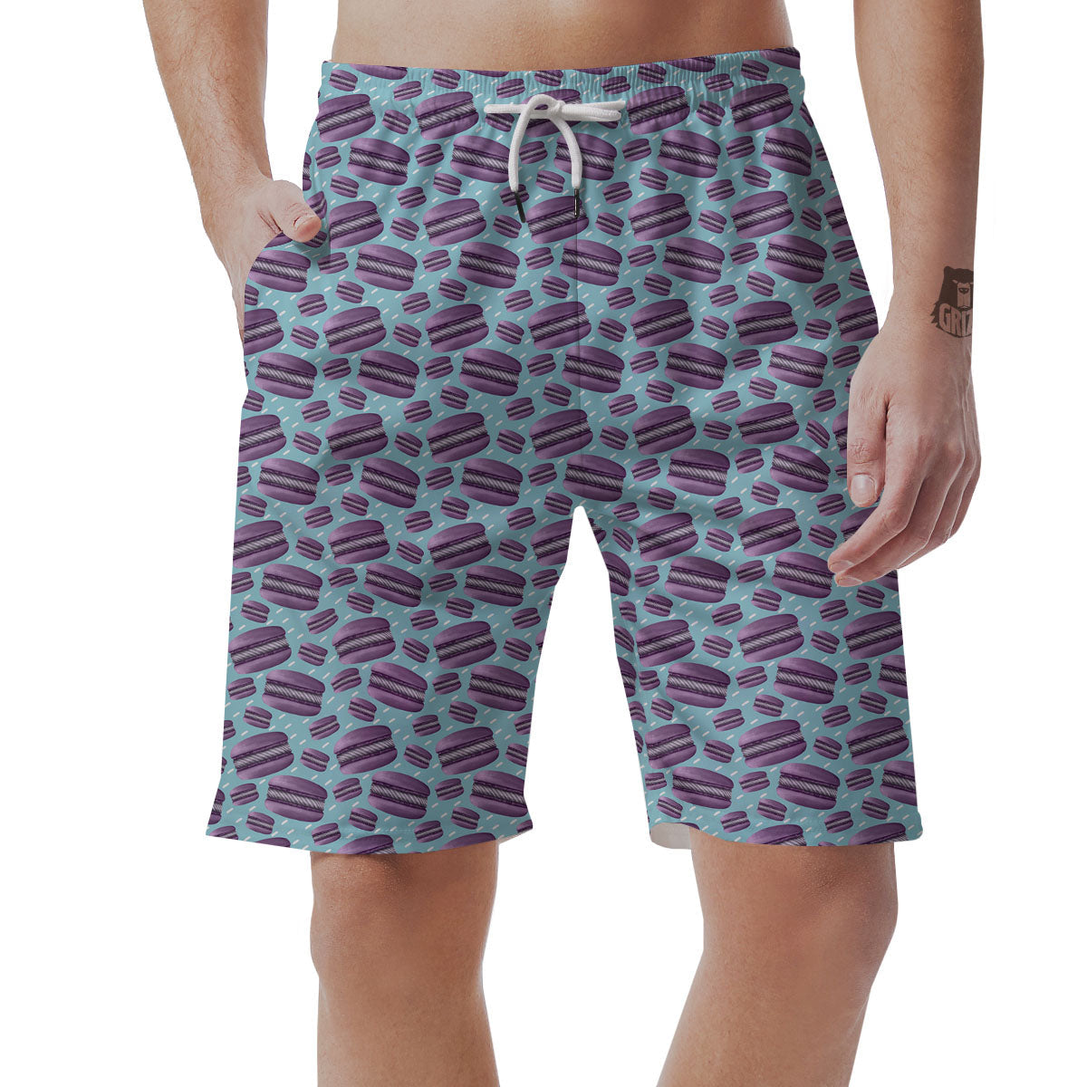 French Macarons Print Pattern Men's Shorts-grizzshop