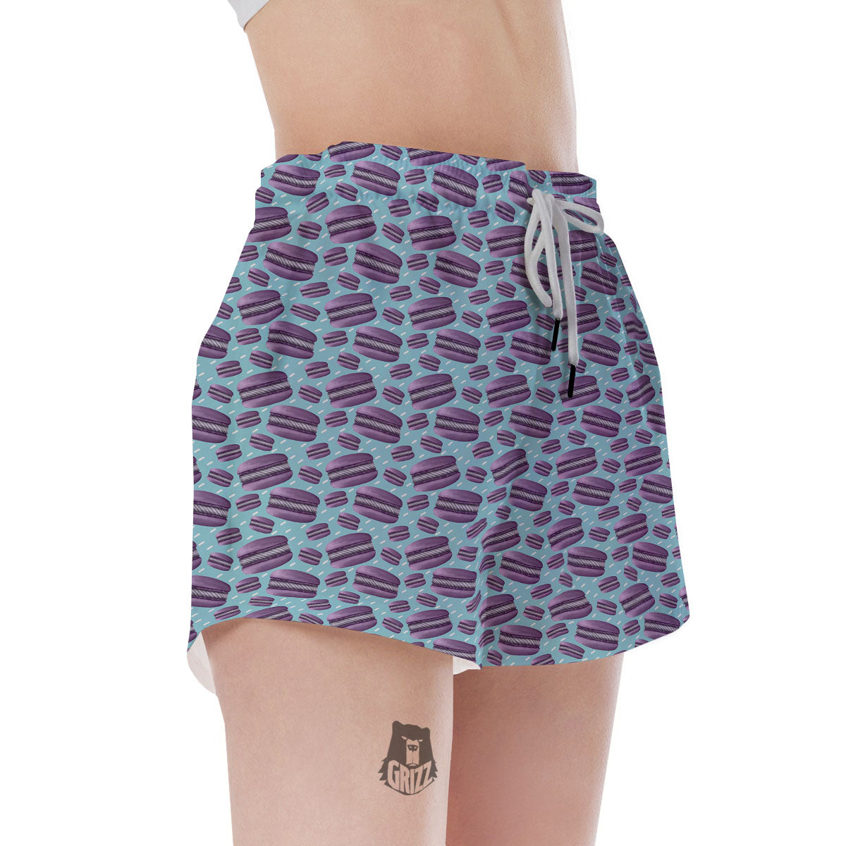 French Macarons Print Pattern Women's Shorts-grizzshop