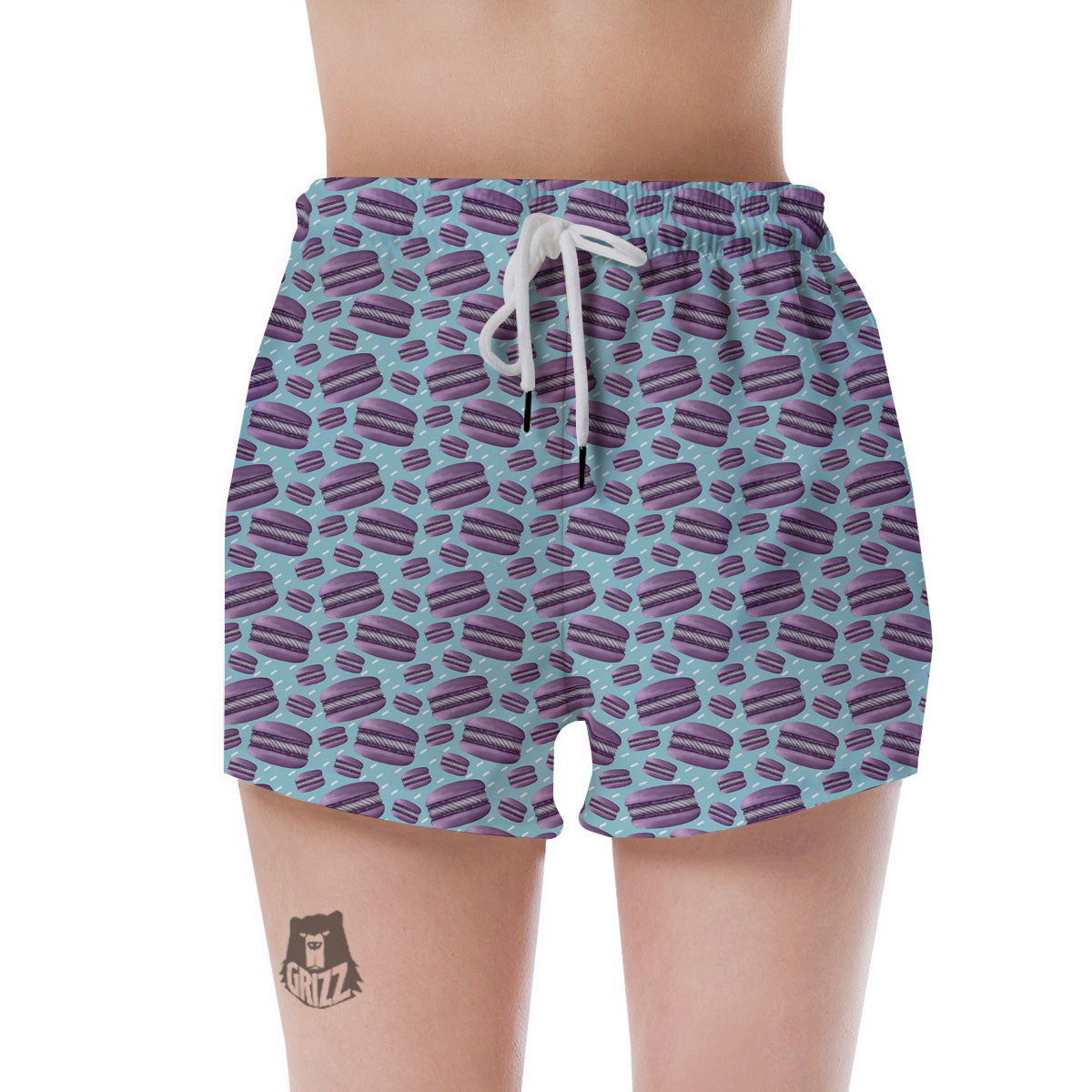 French Macarons Print Pattern Women's Shorts-grizzshop