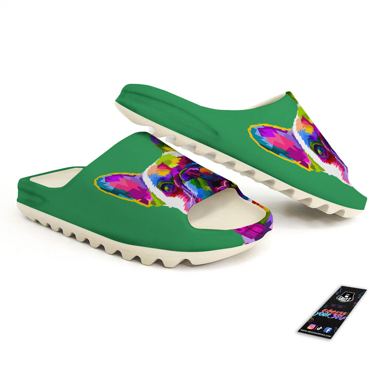 French Bulldog Coloful Print Sandals-grizzshop