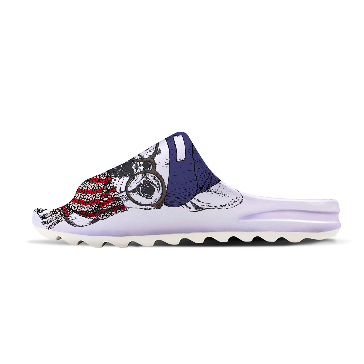 French Bulldog Wearing Glasses Print Sandals-grizzshop