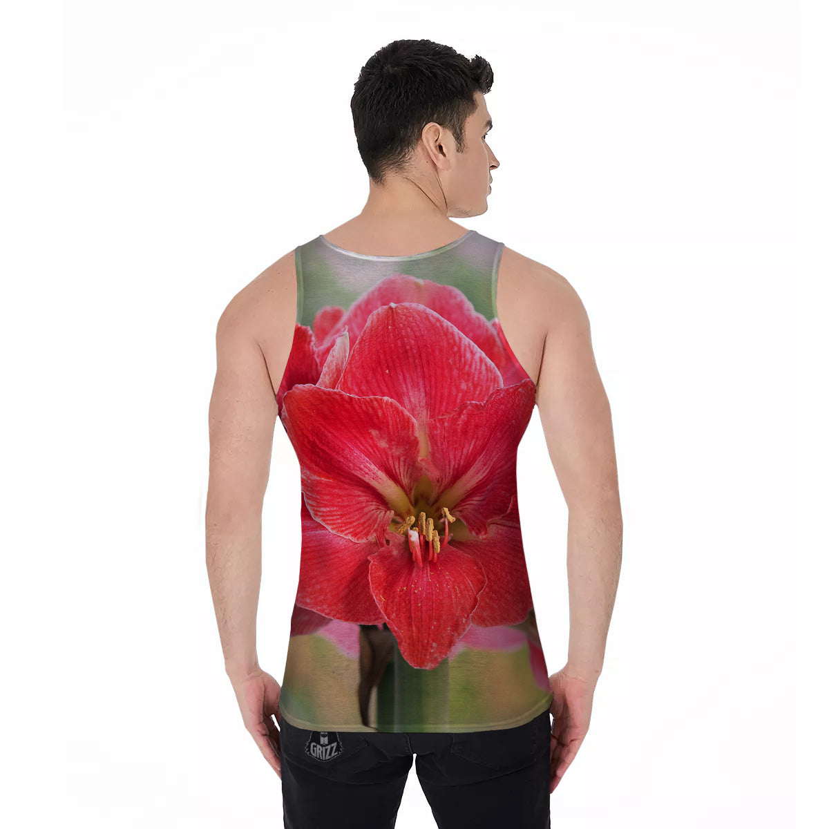 Fresh Amaryllis Print Men's Tank Top-grizzshop