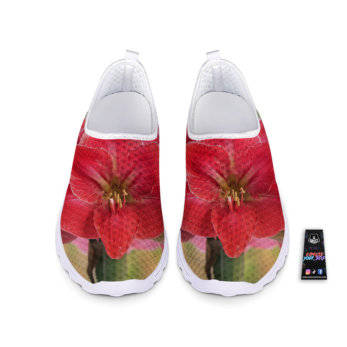 Fresh Amaryllis Print Nurse Shoes-grizzshop