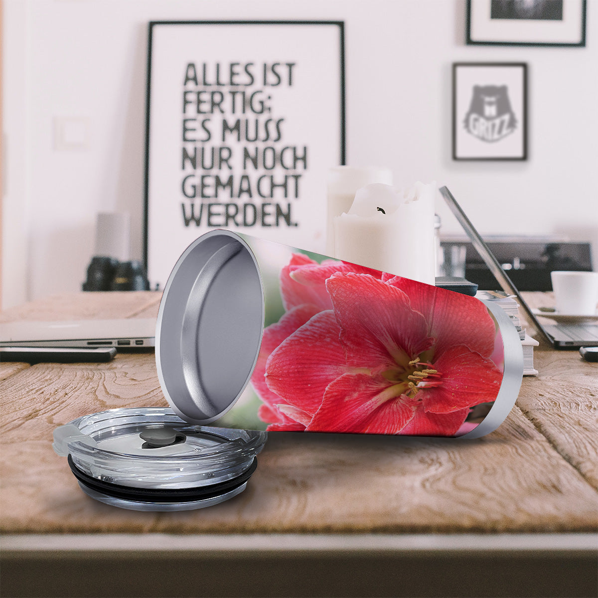 Fresh Amaryllis Print Tumbler-grizzshop
