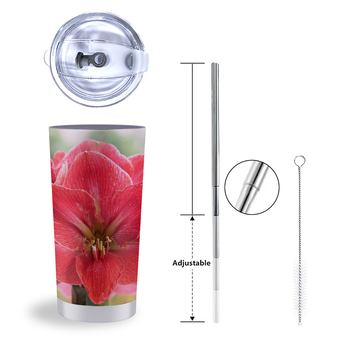 Fresh Amaryllis Print Tumbler-grizzshop