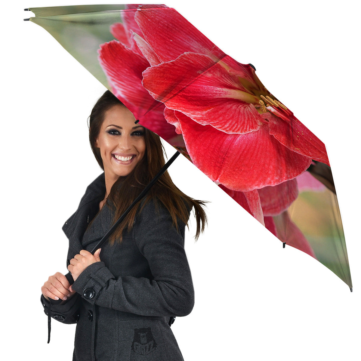 Fresh Amaryllis Print Umbrella-grizzshop