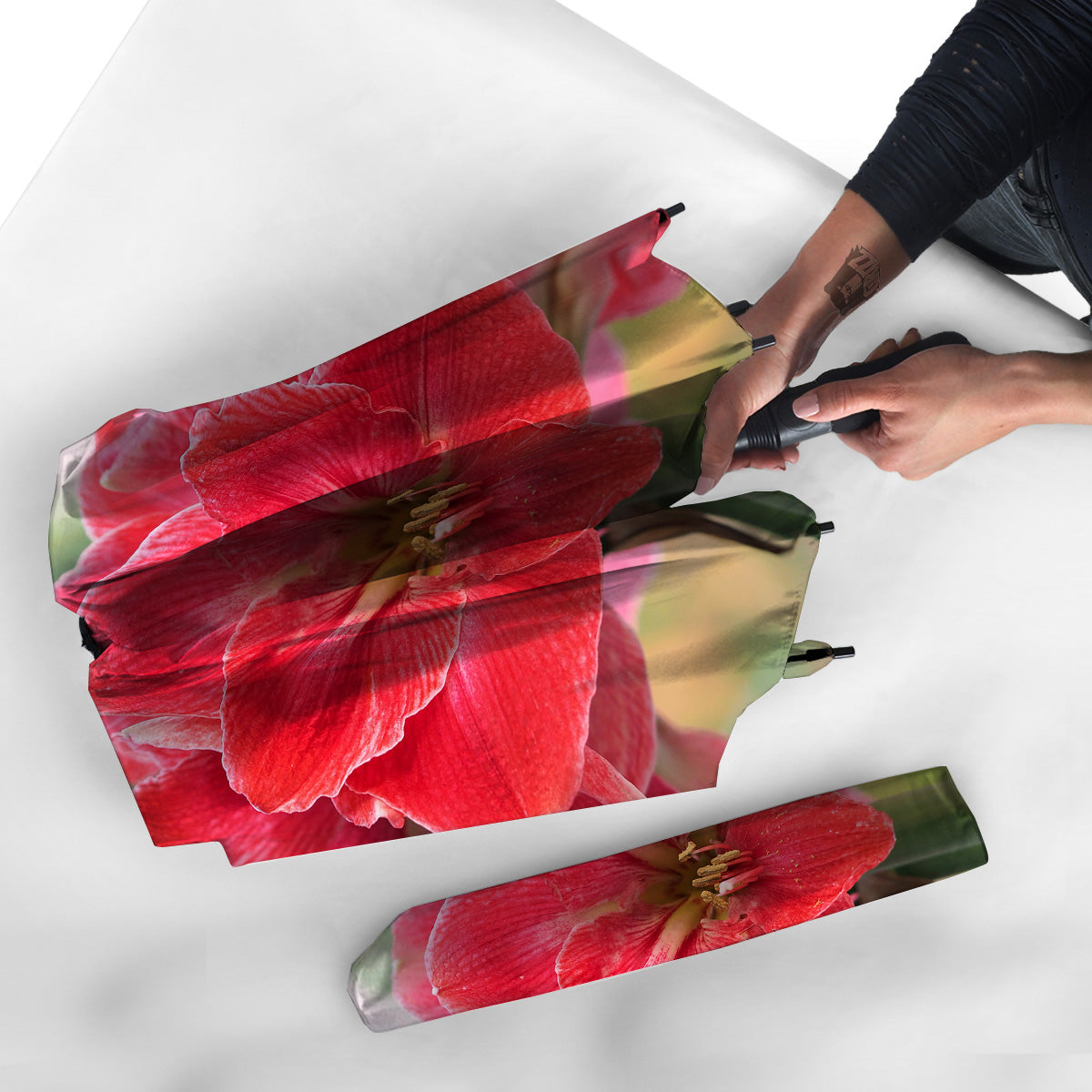 Fresh Amaryllis Print Umbrella-grizzshop