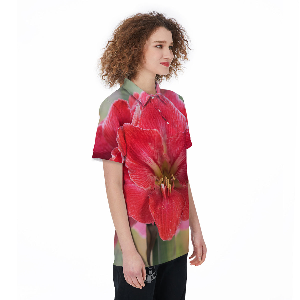 Fresh Amaryllis Print Women's Golf Shirts-grizzshop