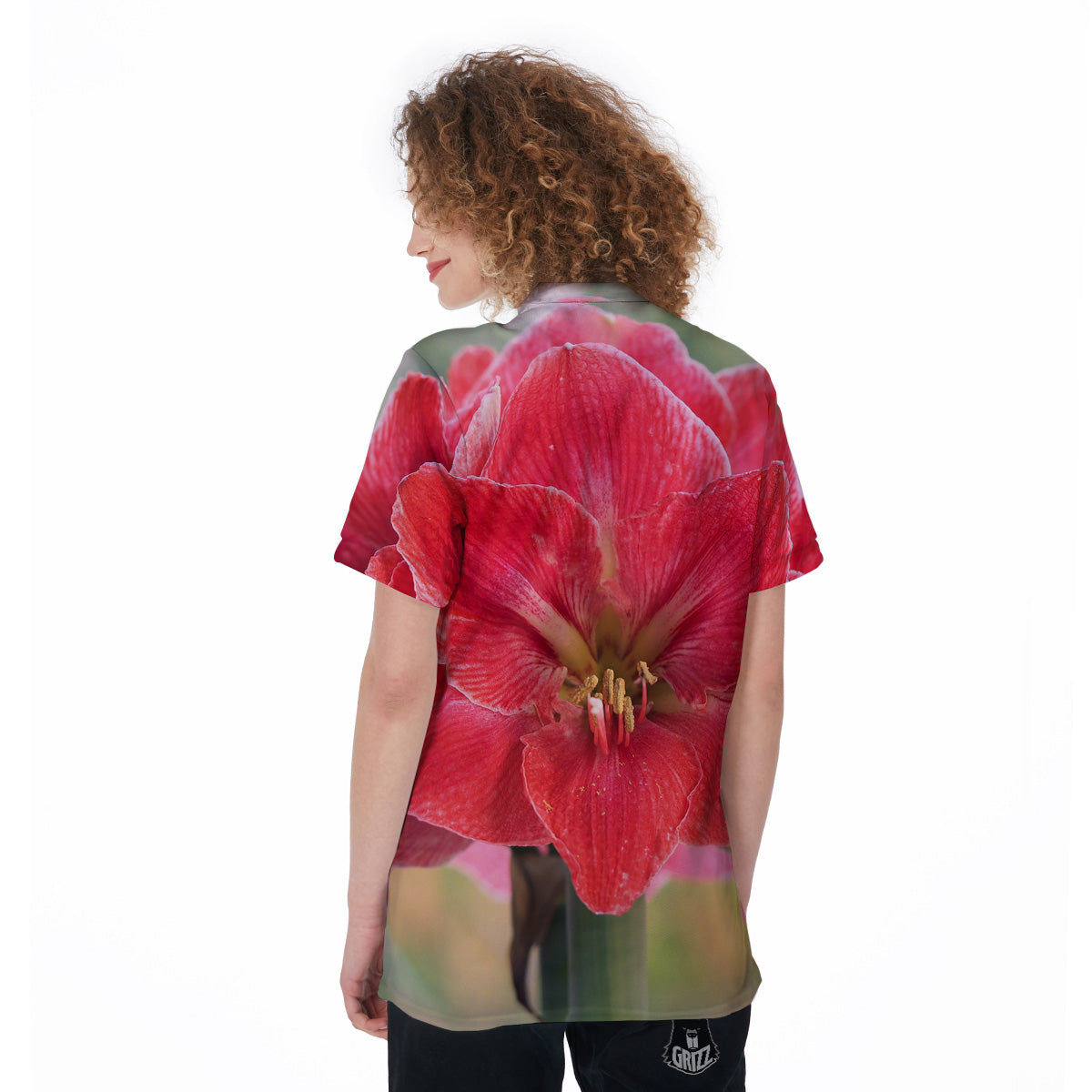 Fresh Amaryllis Print Women's Golf Shirts-grizzshop