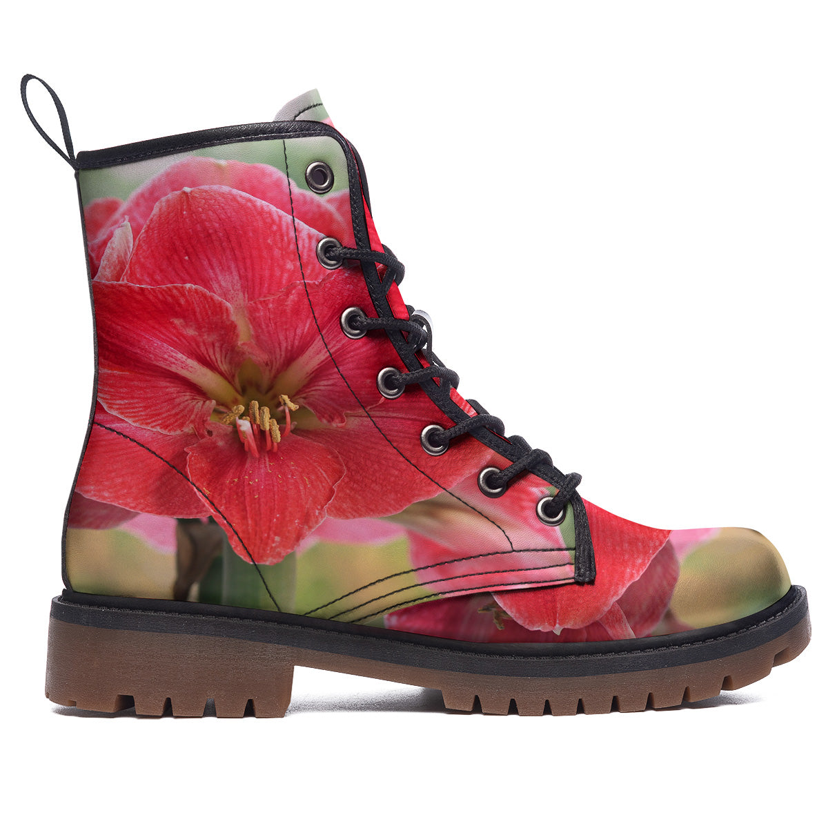 Fresh Amaryllis Print Work Boots-grizzshop