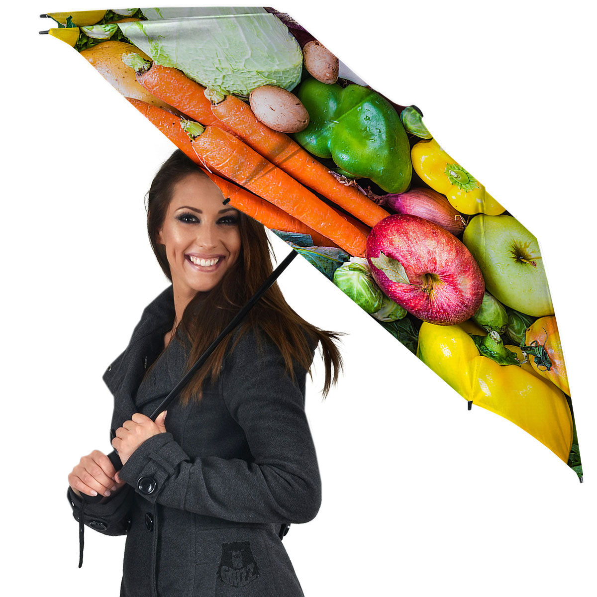 Fresh Green Fruit And Vegetables Print Umbrella-grizzshop