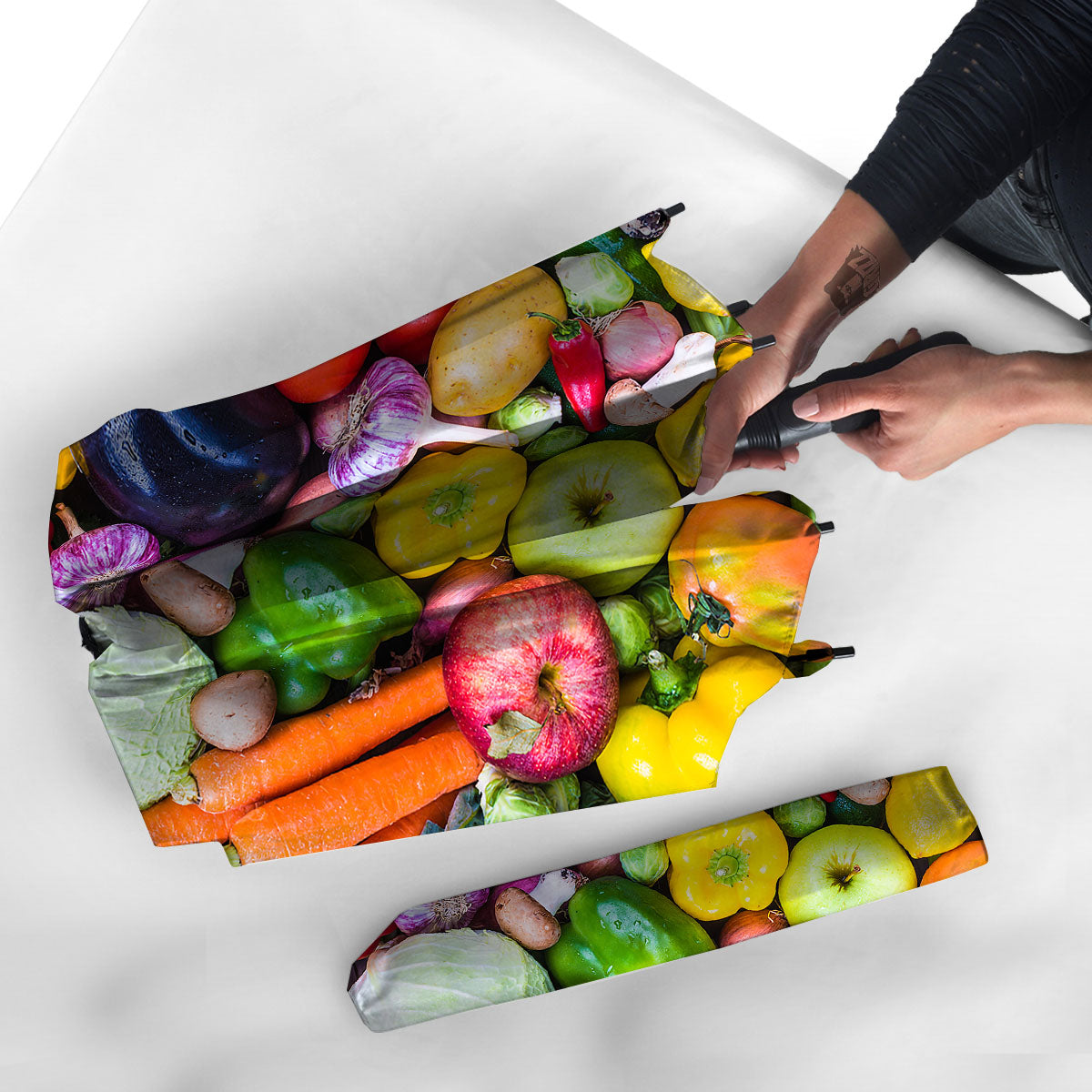 Fresh Green Fruit And Vegetables Print Umbrella-grizzshop
