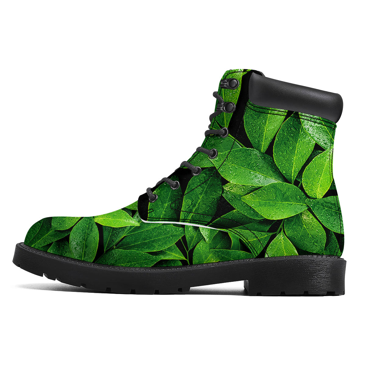 Fresh Leaf Green Print Boots-grizzshop