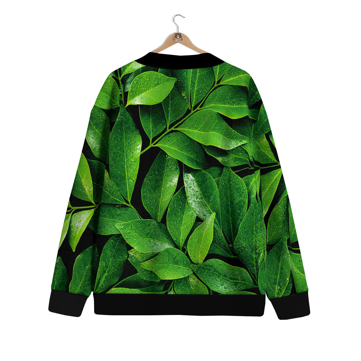 Fresh Leaf Green Print Cardigan-grizzshop