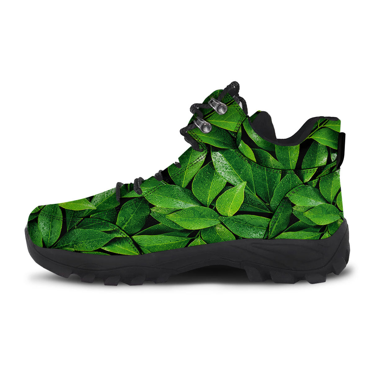 Fresh Leaf Green Print Hiking Shoes-grizzshop