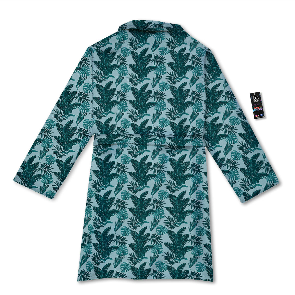 Fresh Leaf Tropical Print Bathrobe-grizzshop