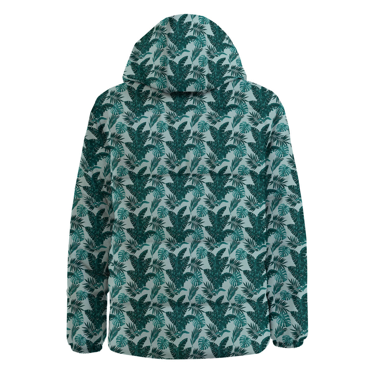 Fresh Leaf Tropical Print Down Jacket-grizzshop
