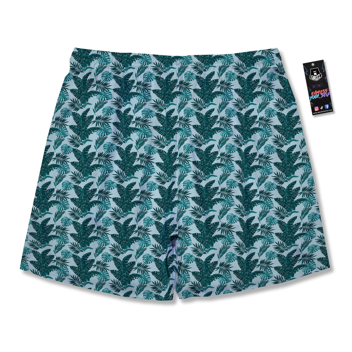 Fresh Leaf Tropical Print Men's Running Shorts-grizzshop