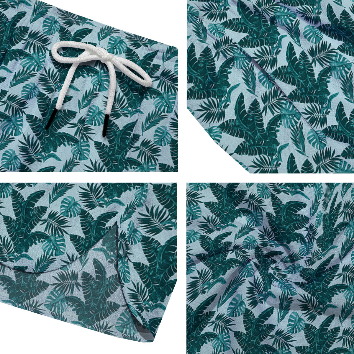 Fresh Leaf Tropical Print Men's Running Shorts-grizzshop