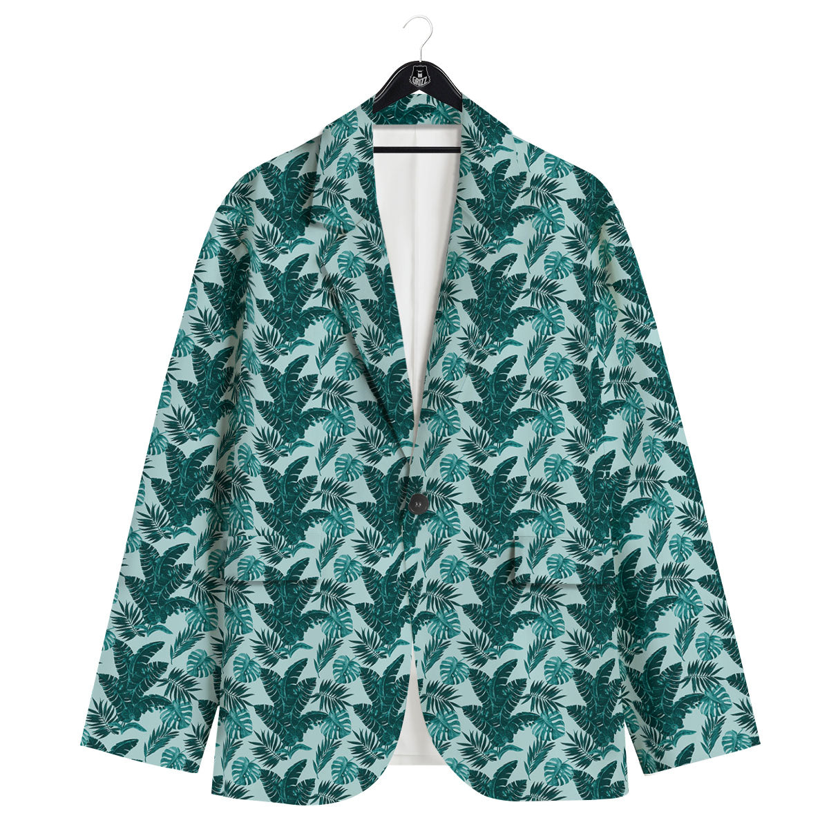 Fresh Leaf Tropical Print Men's Sport Coat-grizzshop