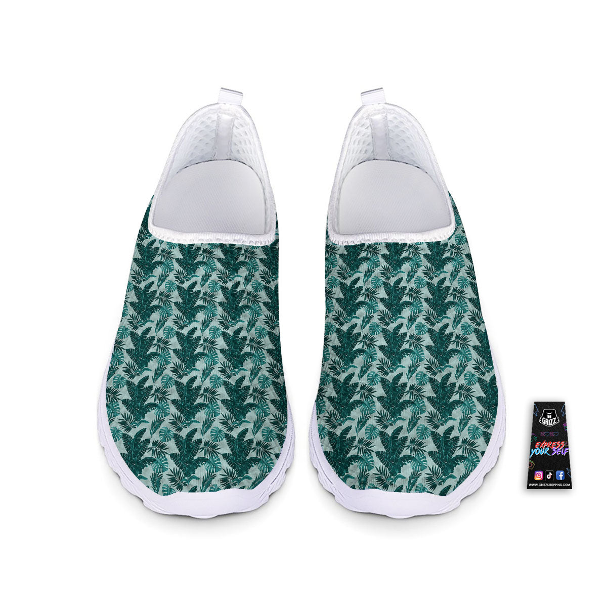 Fresh Leaf Tropical Print Nurse Shoes-grizzshop