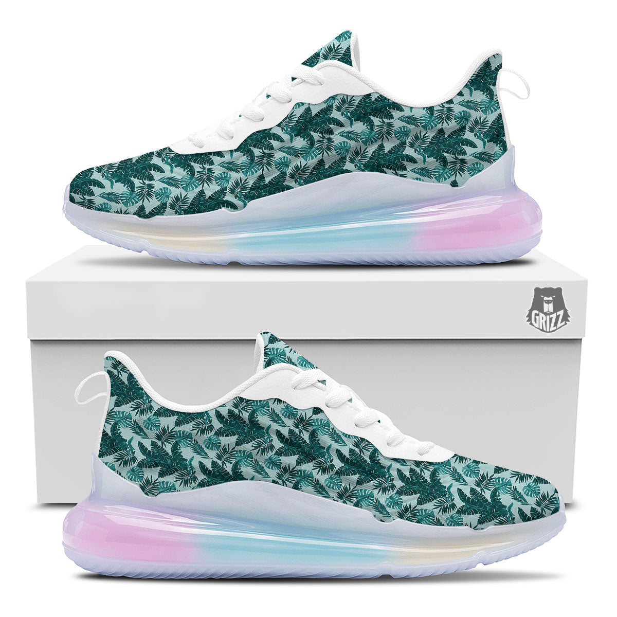 Fresh Leaf Tropical Print Running Sneakers-grizzshop