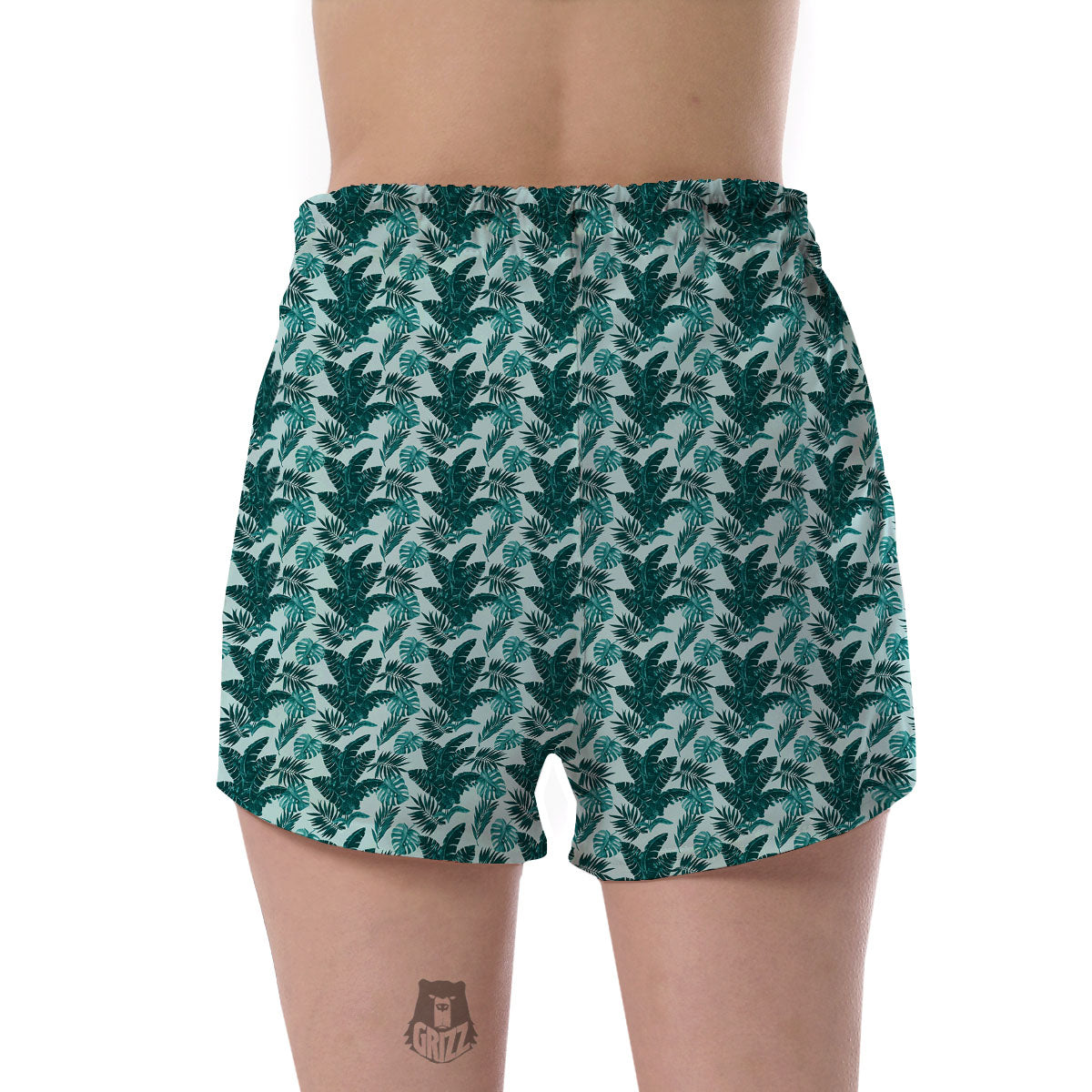 Fresh Leaf Tropical Print Women's Shorts-grizzshop