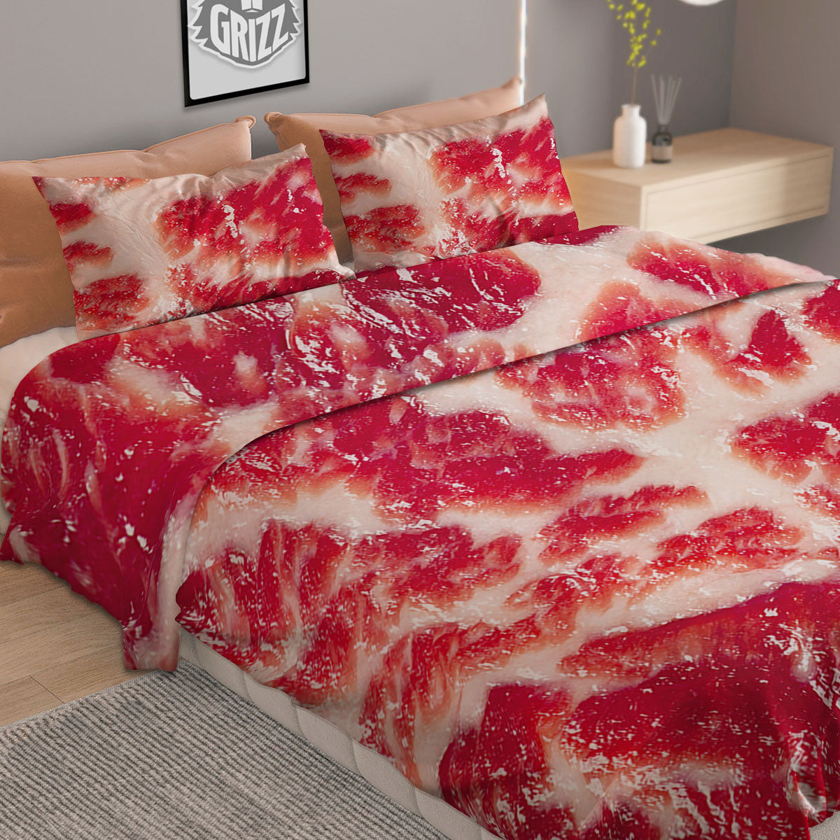 Fresh Meat Print Duvet Cover Bedding Set